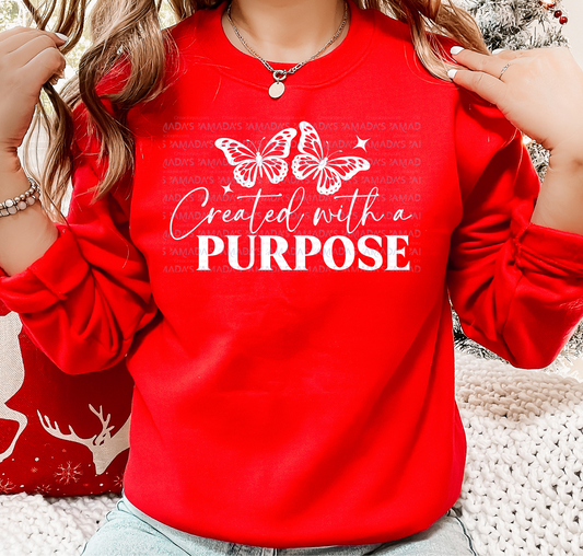 CREATED WITH A PURPOSE COLOR WHITE #13 (Screen print transfers)
