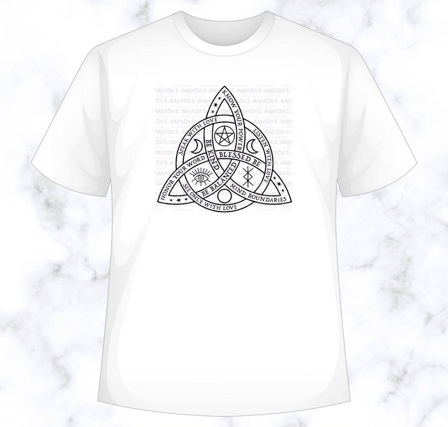 BE BLESSED TRIQUETRA COLOR NEGRO #7 (Screen print transfers)