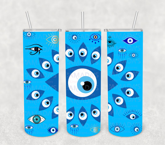 T#1319 Evil eye, ojo turco, mano de Fátima, atrapasueños (Transferencia de sublimación para tumblers de 20 oz)