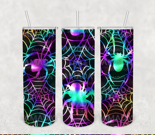 T#182 Iconic spiders neon(Transferencia de sublimación para tumblers de 20 oz)