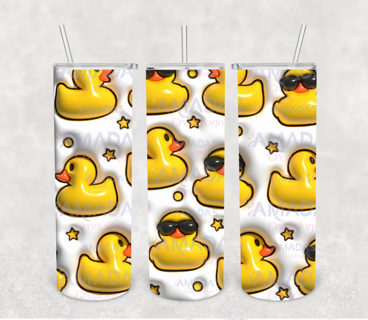 T#207 3D Rubber ducks(Transferencia de sublimación para tumblers de 20 oz)